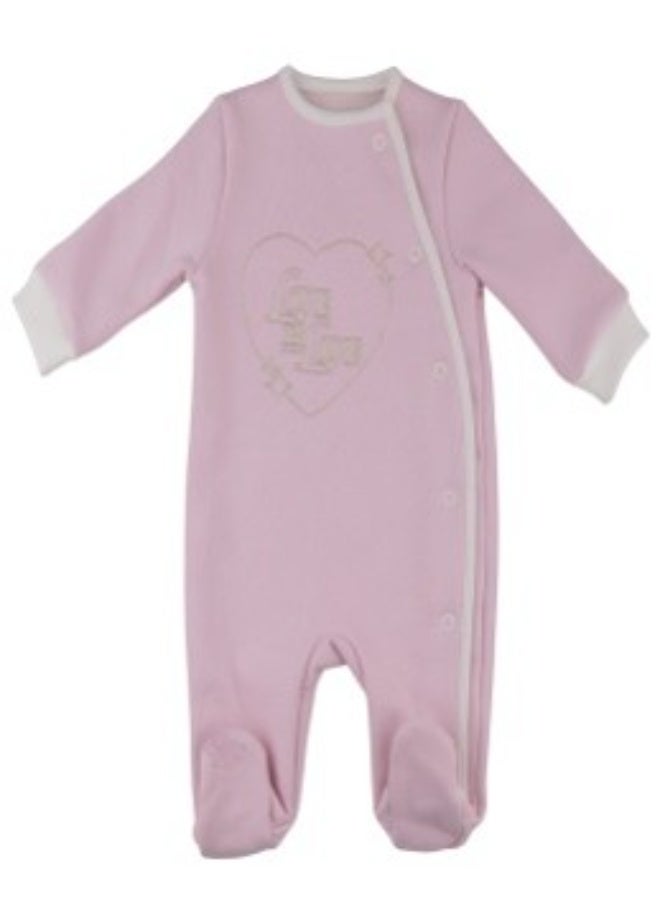 Girls Embroidered “Love” Overall (Pink)